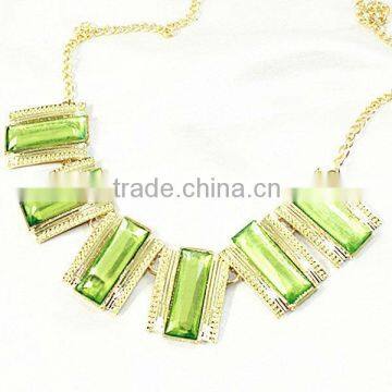 Emerald alloy statements new long chain design necklace