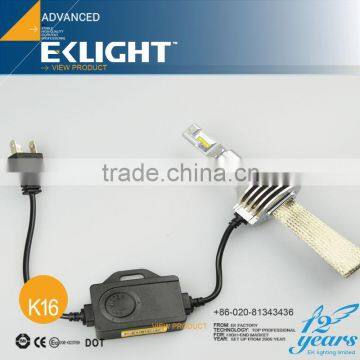 EKLIGHT Factory TUV/CE/Emark Approved Non-Polarity Canbus H4 H11 9005 H13 Car led headlight bulb h7