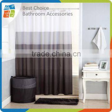 Polyester Black and White Shower Curtain