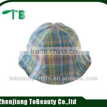 cute checked printed bucket hats and caps for children