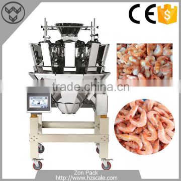 2016 New shrimp multihead weigher for frozen food packing machine