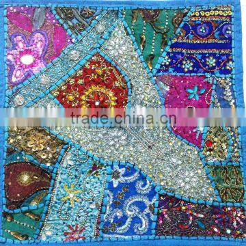 Tribal Indian Vintage sari patchwork cushion covers embroidered pillow covers