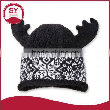 Cheap funny knit winter hats with buckhorn