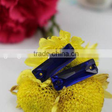 7*20MM Rectangle Cobalt color Flat Back Hand sewing Glass Rhinestone