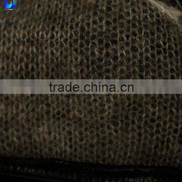 Fancy Women Wool Lined Black Sheepskin Leather Touchscreen Gloves With Zipper photo-2