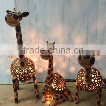 Coconut Shell Table Lamp (animals)