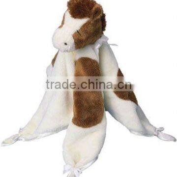 ultra soft and unbelievably cute Spotted Brown Horse Snuggler blanket baby plush toys with embroidery