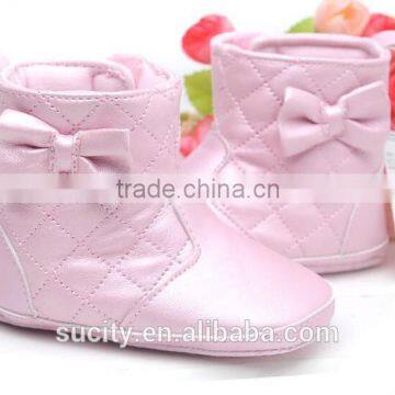 2015 wholesale beautiful toddler warm baby shoes with bow