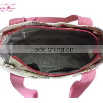 European Style Flowers Print Ladies Waterproof Canvas Handbag photo-5