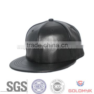 Plain Black Leather Baby Snapback