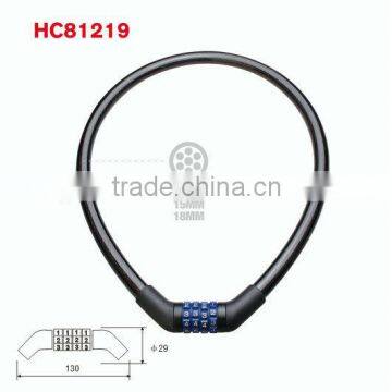 HC81219 cable lock,digit combination lock for bike 650*10