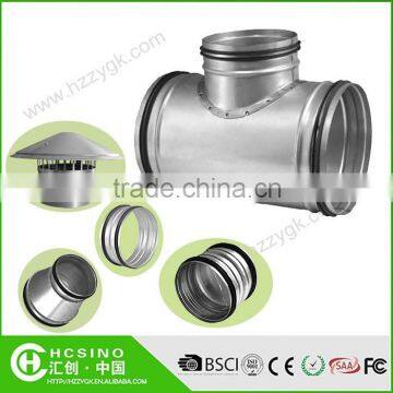 Ducting Fitting Galvanized Steel T Tee, 3-Way Connector
