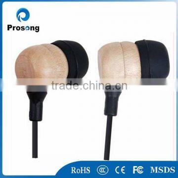 2014 new product earphone and headset maple wood earphones