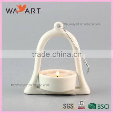 Bell Shape White Ceramic Candle Holder Tealight Insert