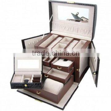 Cosmetic Box Makeup Kit With Mirror and 3-layered Drawers for Makeup Storage Box photo-3