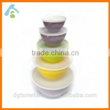 wholesale melamine salad bowl set with plastic lid