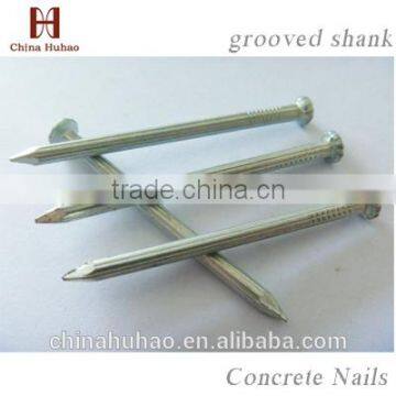 Galvanized vertical grooved concrete nail