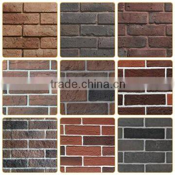 Artificial european style thin clay brick veneer for house decor