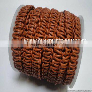 Braided Leather Round Braided Leather Cord 1,5 mm Natural photo-3
