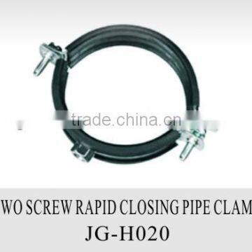 Two screw rapidly closing pipe clamp