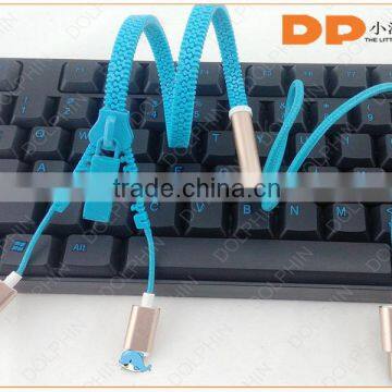 China factory 3.5mm jack wired metal zipper earphone with mic