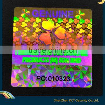 New luxury self adhesive custom holographic stickers