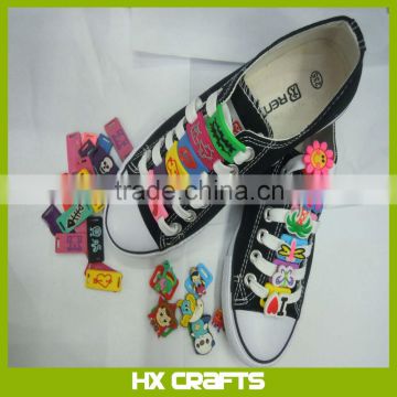 Promotional custom design soft pvc rubber shoelace charm,shoes accessories