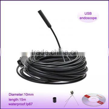 4LED dia 10mm length 15m waterproof video usb borescope endoscope inspection snake camera