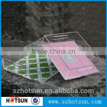 China shenzhen custom printed rectangle acrylic food fruit drink serving tray