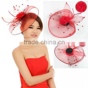 MYLOVE red sinamay hats for bridal ladies dress hats MLXM018