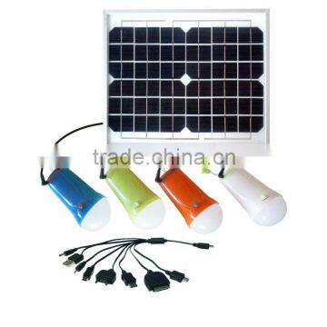 Rechargeable Protable solar LED lamp with four lanterns