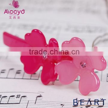 Hot sales wedding hair accessories resin floral crystal stone ornament fabric flower hair clip