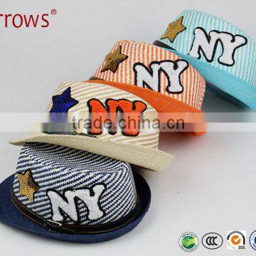 OEM Custom Summer Beach Sun Hat Cowboy Jazz Straw Hats for 3-6 Y Boy and Girl