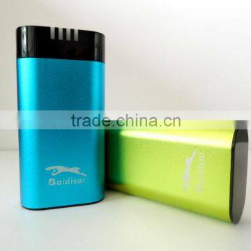 Fashion aluminum cover 5000mah power bank with led torch,flashlight ,battery charger