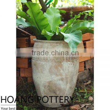 Round Terracotta Flower Planter Outdoor - Vietnamese Red Clay Pots