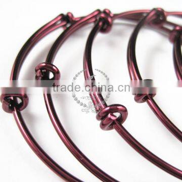 65mm Diameter Dark Red Brass Simple Adjustable Wiring Bracelet for Beading DIY Jewelry Supplies 1900048 photo-2