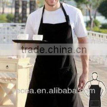 Black cotton bib apron