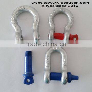 Colorful pin bow shackle, d shackle, high quality clevis shackles