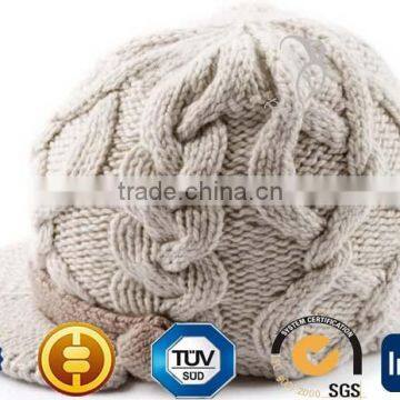 Cable Brim Cashmere Knitted Hats