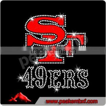 49ers Crystal Custom Rhinestone Motif Wholesale Iron On Transfers