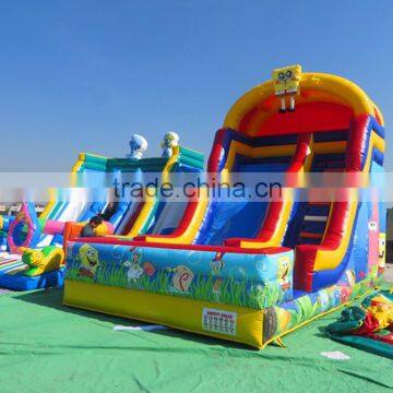 Hola sponge bob inflatable slide/inflatable water slide/inflatable water slide with pool