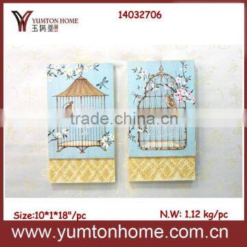 Metal wall art bird cages wall decoration