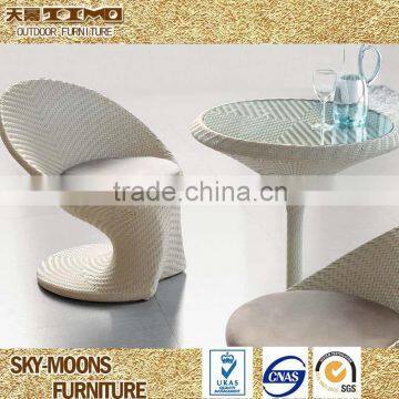 luxury new italian design rattan garden table and chair deck table chairs(TC061)