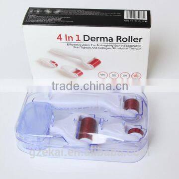 2015 Newest 4 in 1 Derma Roller With Separate Roller Heads of Different Needle Count 300c/720c/1200c for Eye Face and Body Skin photo-4