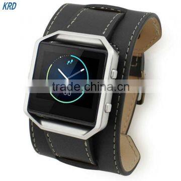 High Quality Cuff Bracelet Watchband Leather Strap For Fitbit Blaze Smart Watch photo-2
