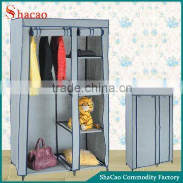 Gray Color Non Woven Protable Folding Assemble Fabric Wardrobe