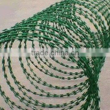 china wholesale BTO22 razor wire hot dipped galvanized sharp concertina razor wire