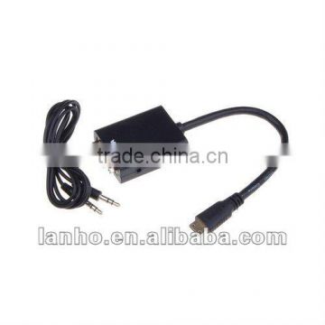 Mini HDMI to VGA + Aduio HD Conversion Cable Adapter For Computer DVD