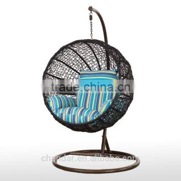 Ourdoor Indoor rattan swing chair with iron frame