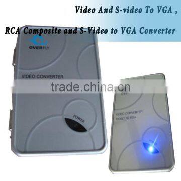 RCA Composite and S-Video to VGA Converter, COMP2VGA Composite and S-Video to VGA Video Converter Adapter for Computer Monitor